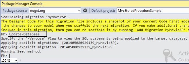 Update Database in Package Manager Console